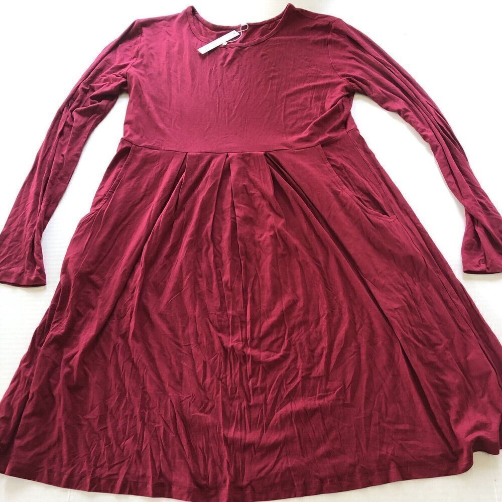 Lilbetter Red Long Sleeve Dress Knee Length Sz XXL New Fall A3736
